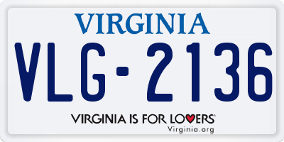 VA license plate VLG2136