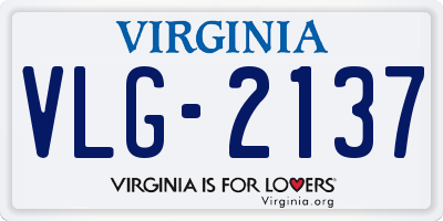 VA license plate VLG2137