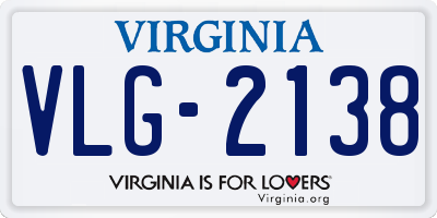 VA license plate VLG2138