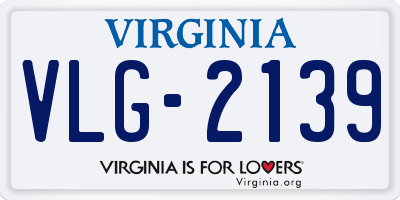VA license plate VLG2139