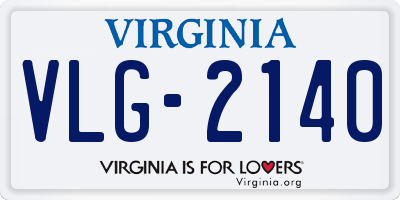 VA license plate VLG2140