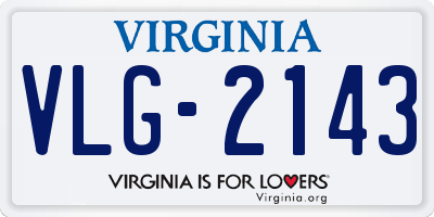 VA license plate VLG2143