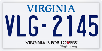 VA license plate VLG2145