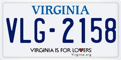 VA license plate VLG2158