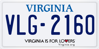 VA license plate VLG2160