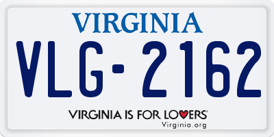 VA license plate VLG2162