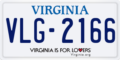 VA license plate VLG2166
