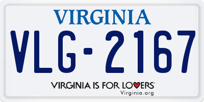 VA license plate VLG2167
