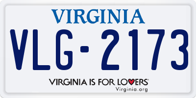 VA license plate VLG2173