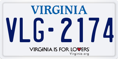 VA license plate VLG2174