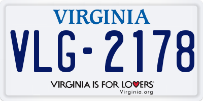 VA license plate VLG2178