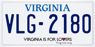 VA license plate VLG2180