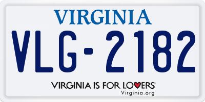 VA license plate VLG2182
