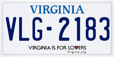 VA license plate VLG2183