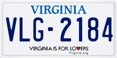 VA license plate VLG2184