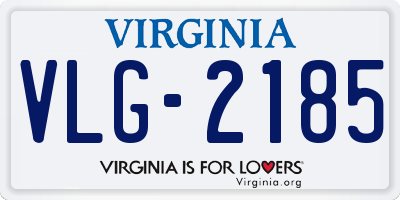 VA license plate VLG2185
