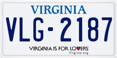 VA license plate VLG2187