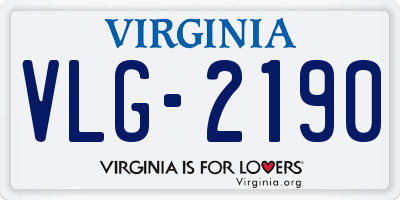VA license plate VLG2190