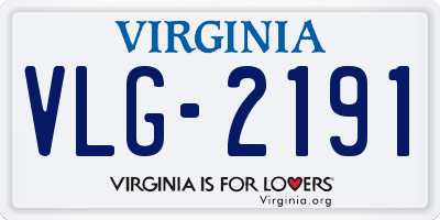 VA license plate VLG2191