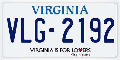 VA license plate VLG2192