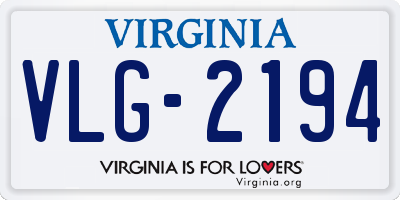 VA license plate VLG2194