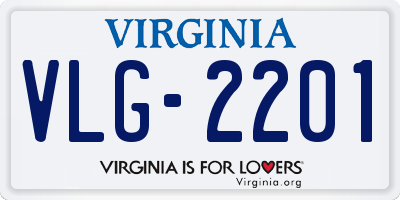 VA license plate VLG2201