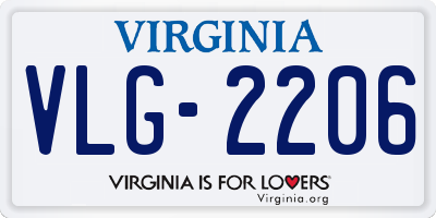 VA license plate VLG2206