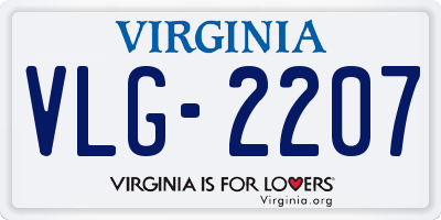 VA license plate VLG2207