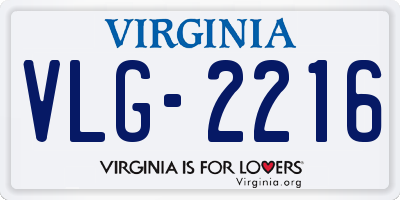 VA license plate VLG2216