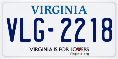 VA license plate VLG2218