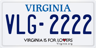 VA license plate VLG2222