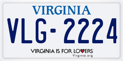 VA license plate VLG2224