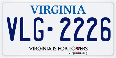 VA license plate VLG2226