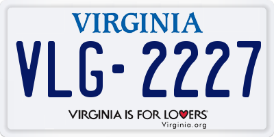 VA license plate VLG2227
