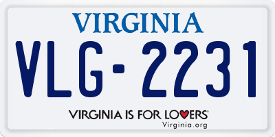 VA license plate VLG2231