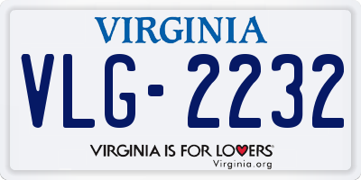 VA license plate VLG2232