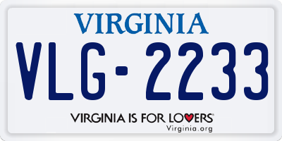 VA license plate VLG2233