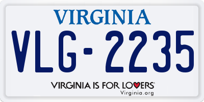 VA license plate VLG2235