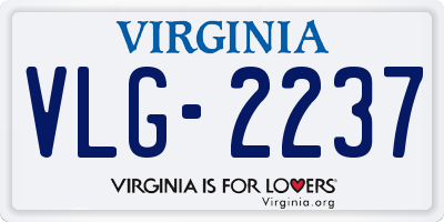 VA license plate VLG2237