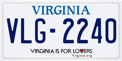 VA license plate VLG2240