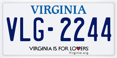 VA license plate VLG2244