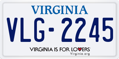 VA license plate VLG2245