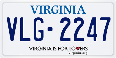 VA license plate VLG2247