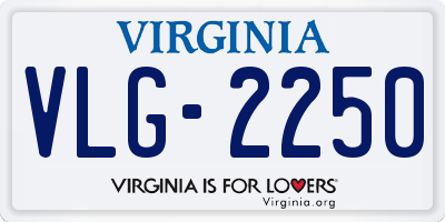 VA license plate VLG2250