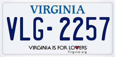 VA license plate VLG2257
