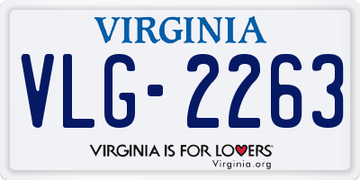 VA license plate VLG2263