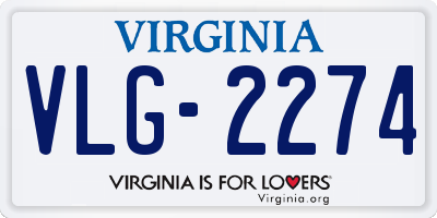 VA license plate VLG2274