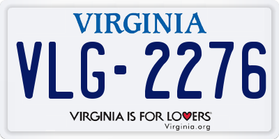 VA license plate VLG2276