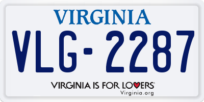 VA license plate VLG2287