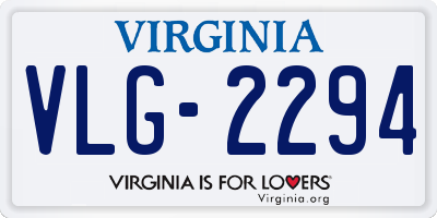 VA license plate VLG2294